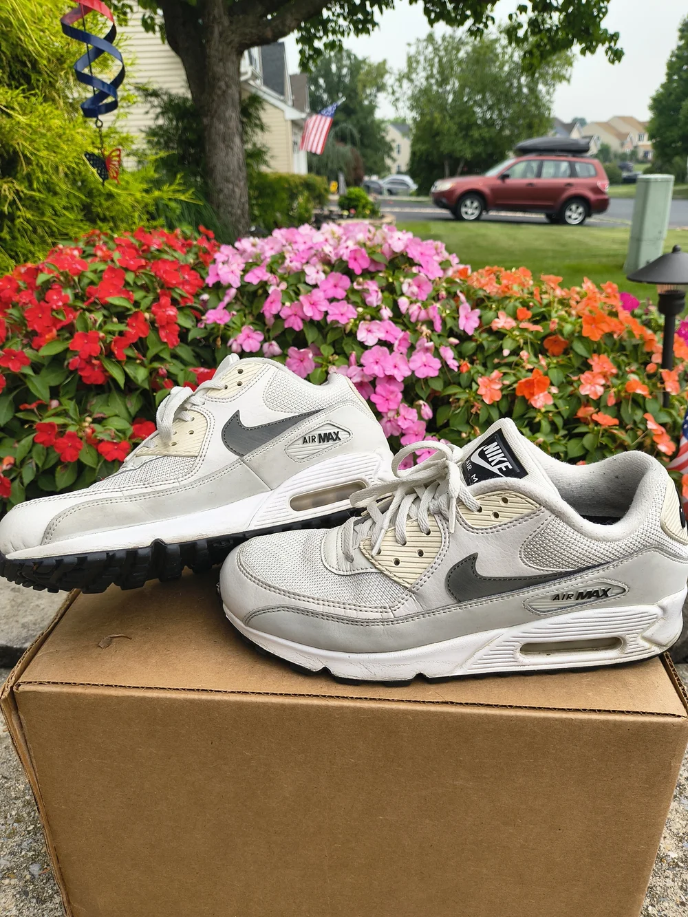 Nike Men’s Air Max Sneakers - Off-White and Gray